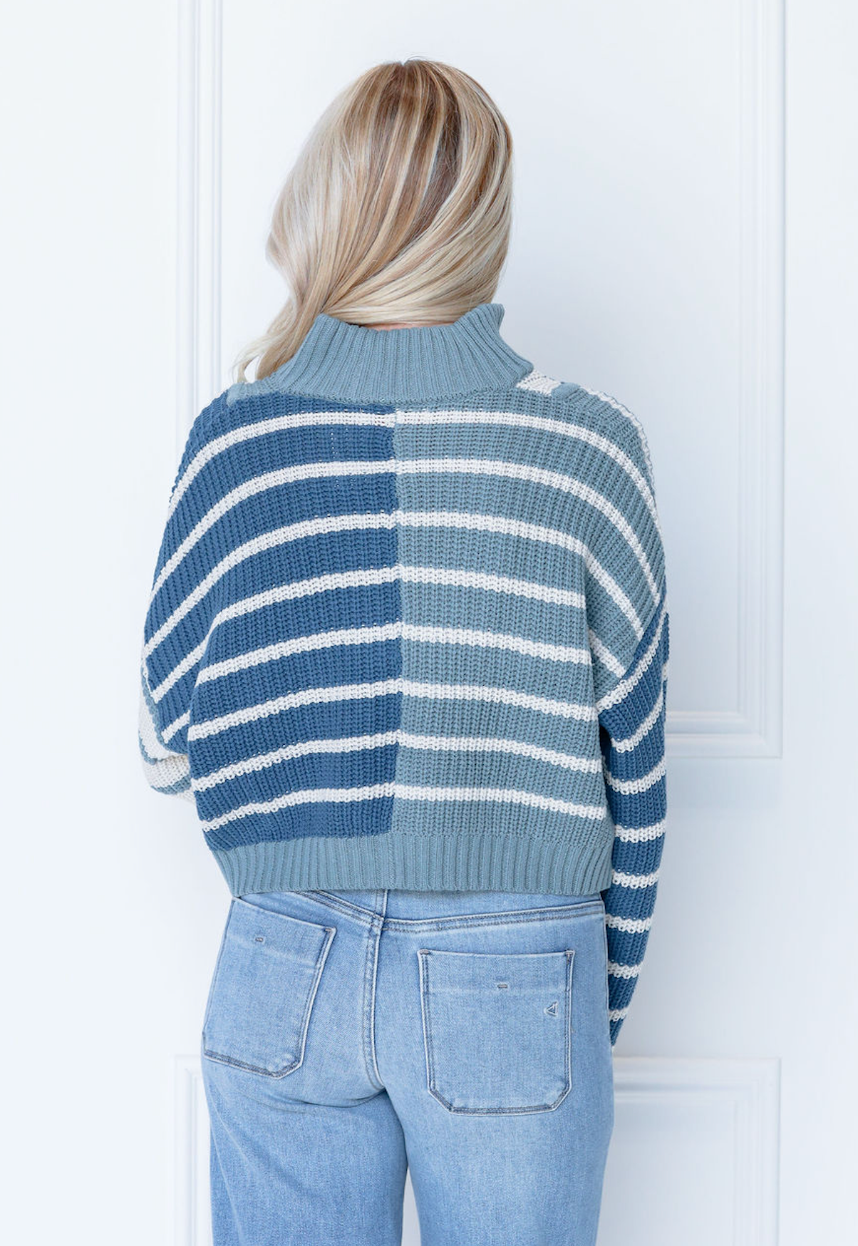 Quarter Zip Sweater Teal/Blue