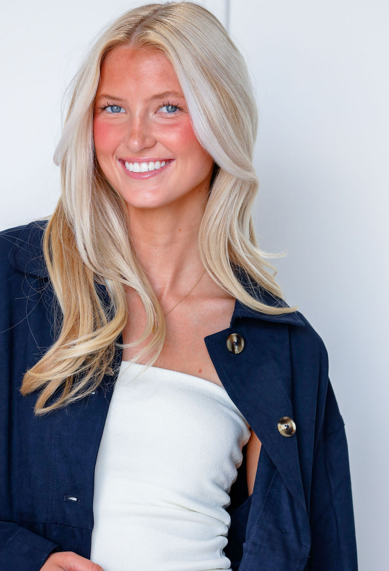 Navy Button Down Jacket