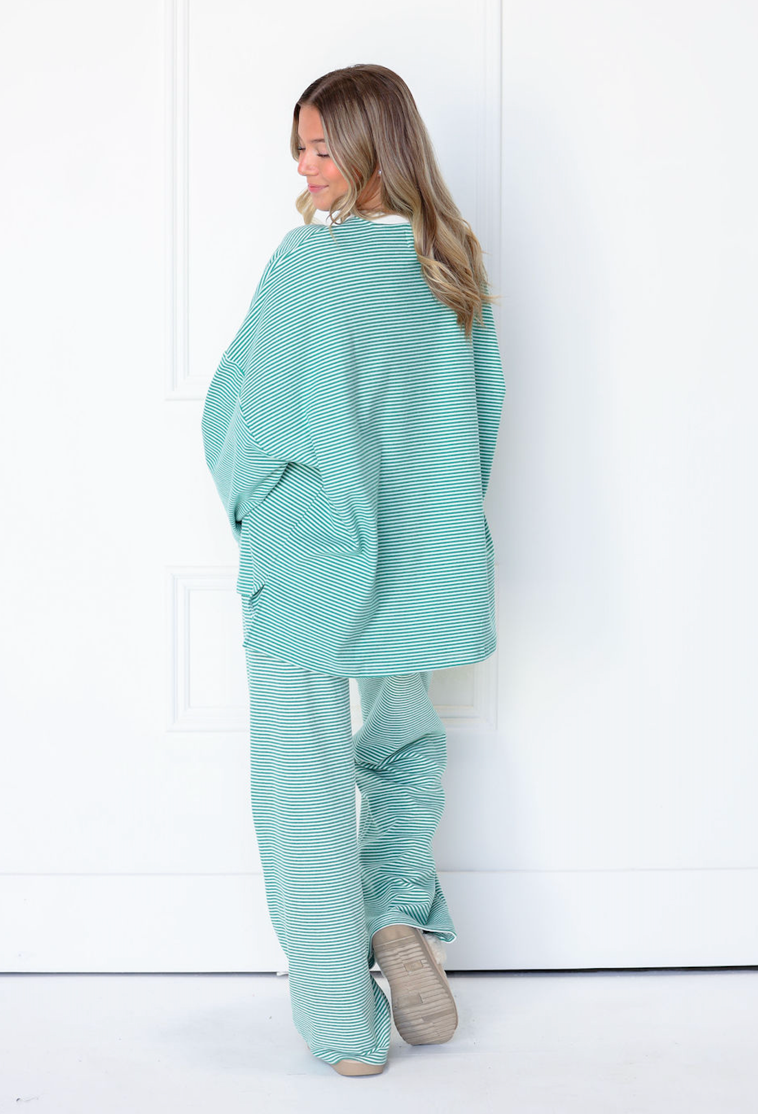 Striped Oversize Top Green