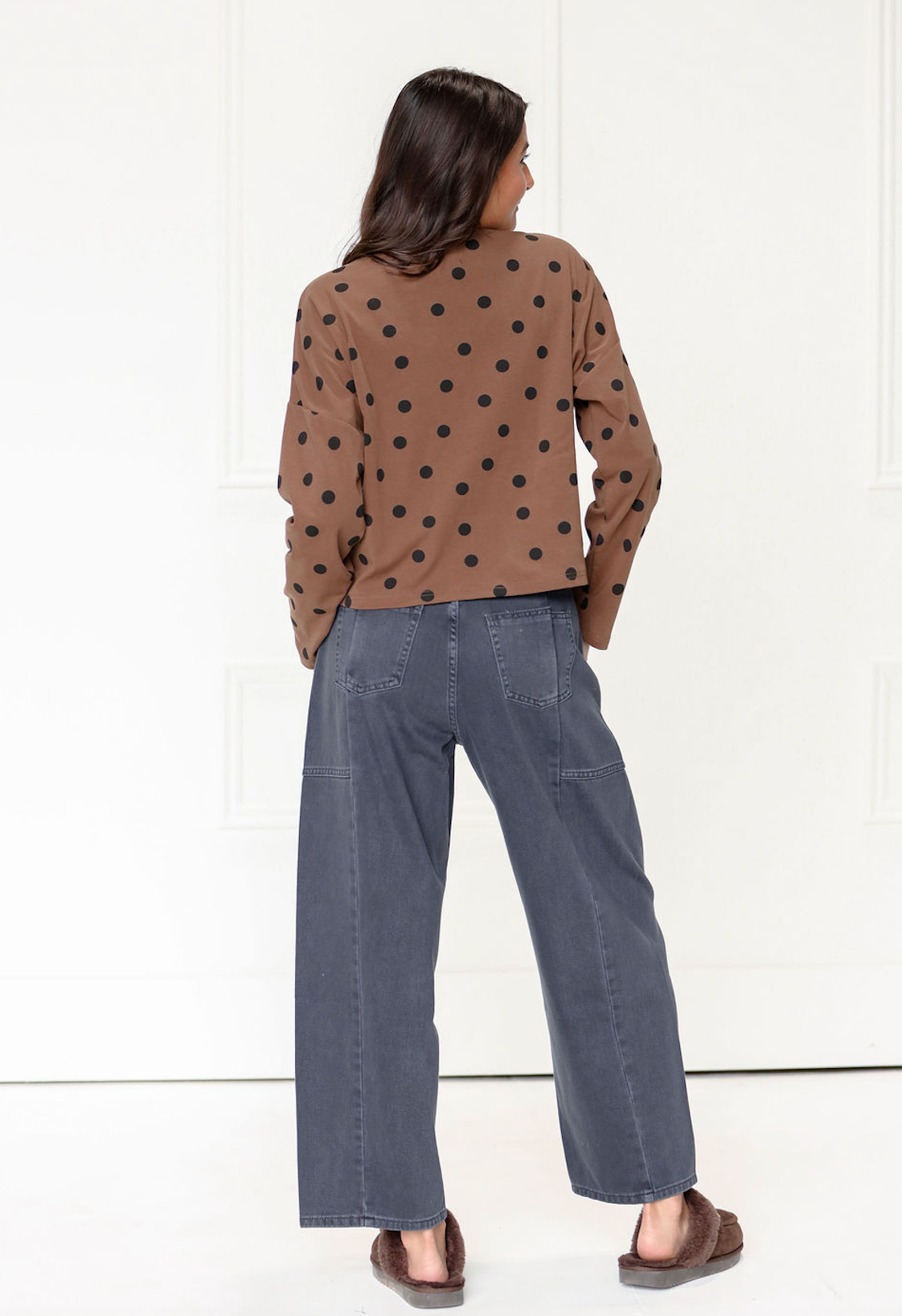 Black Denim Barrel Jeans