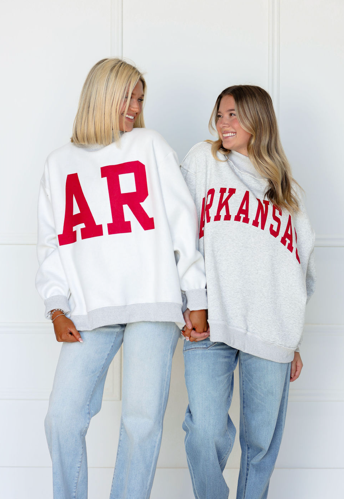 Arkansas/AR Reversible Mock Neck Grey