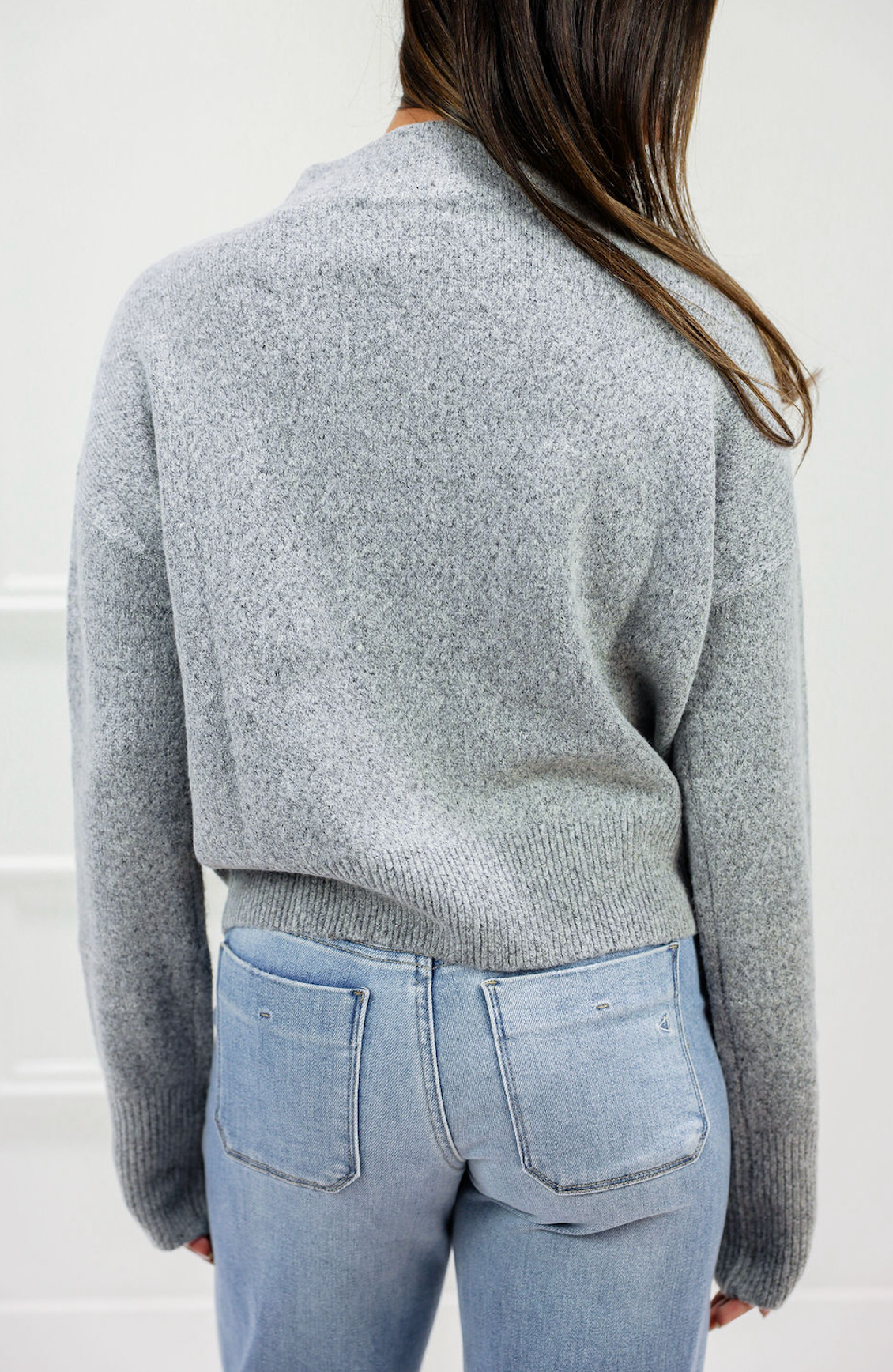 Light Grey Mock Neck Sweater