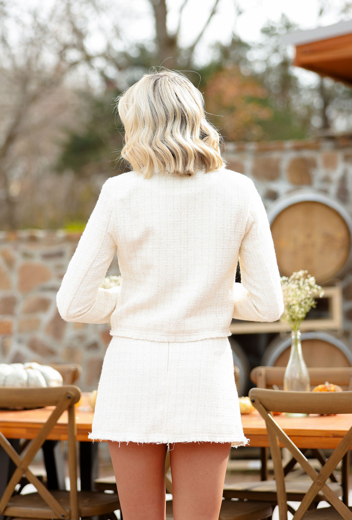 Sequin Tweed Jacket & Mini Skirt Set of 2