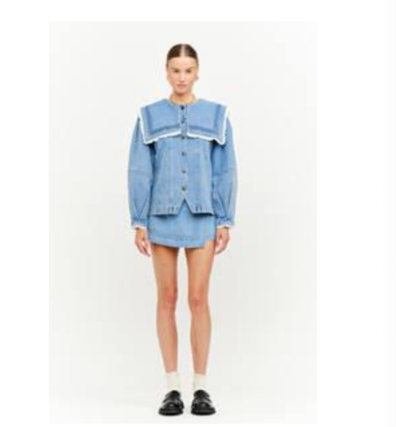 Scout Eyelet Collared Denim Jacket