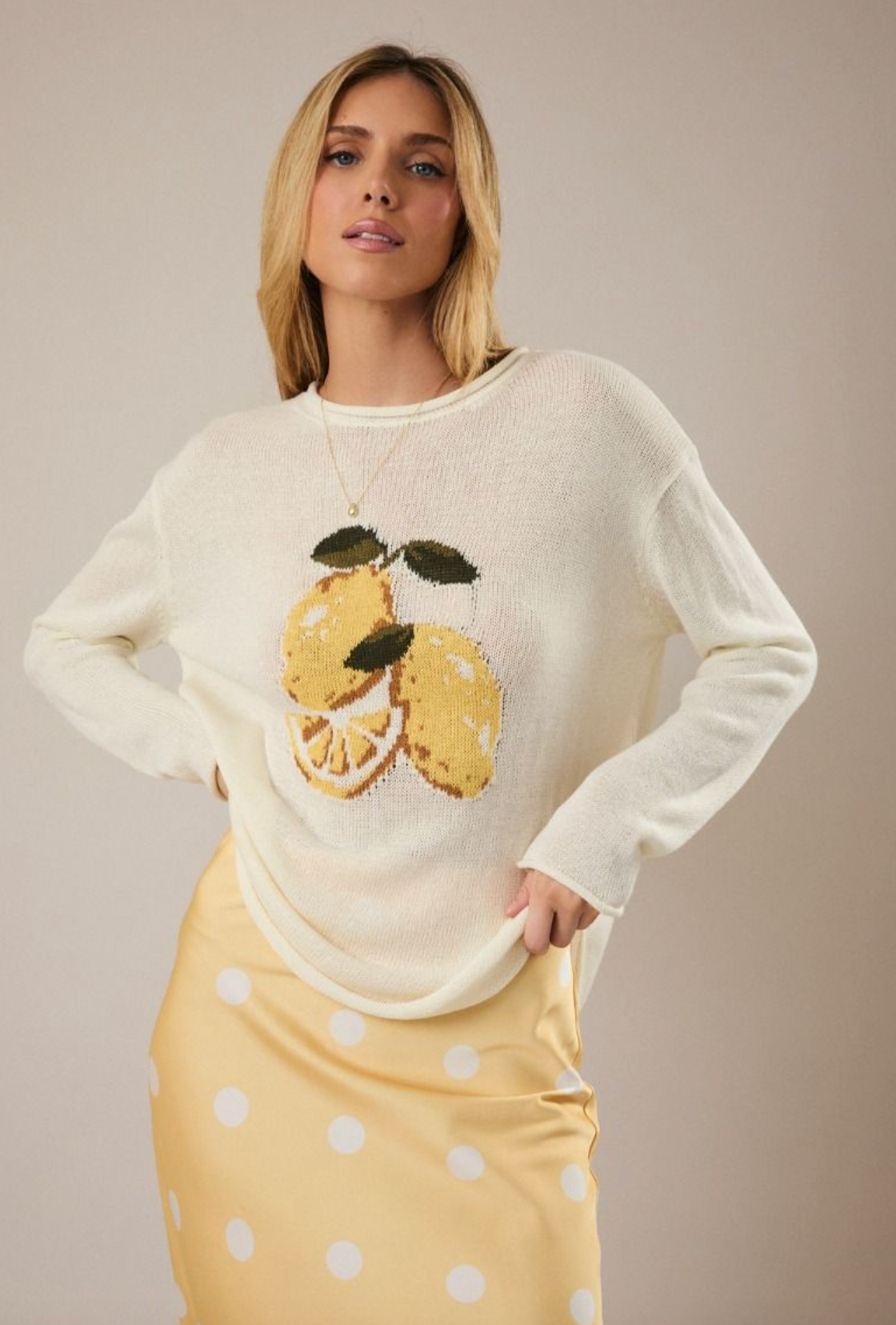 Lemons Lightweight Sweater - Clothe Boutique