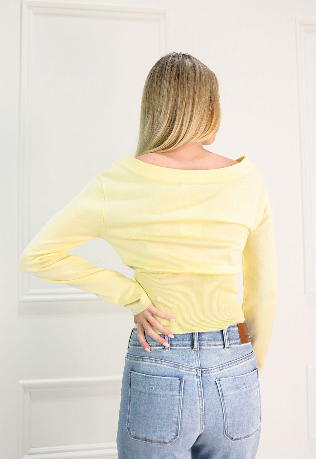 Scoop Neck Fitted Knit Top Butter - Clothe Boutique