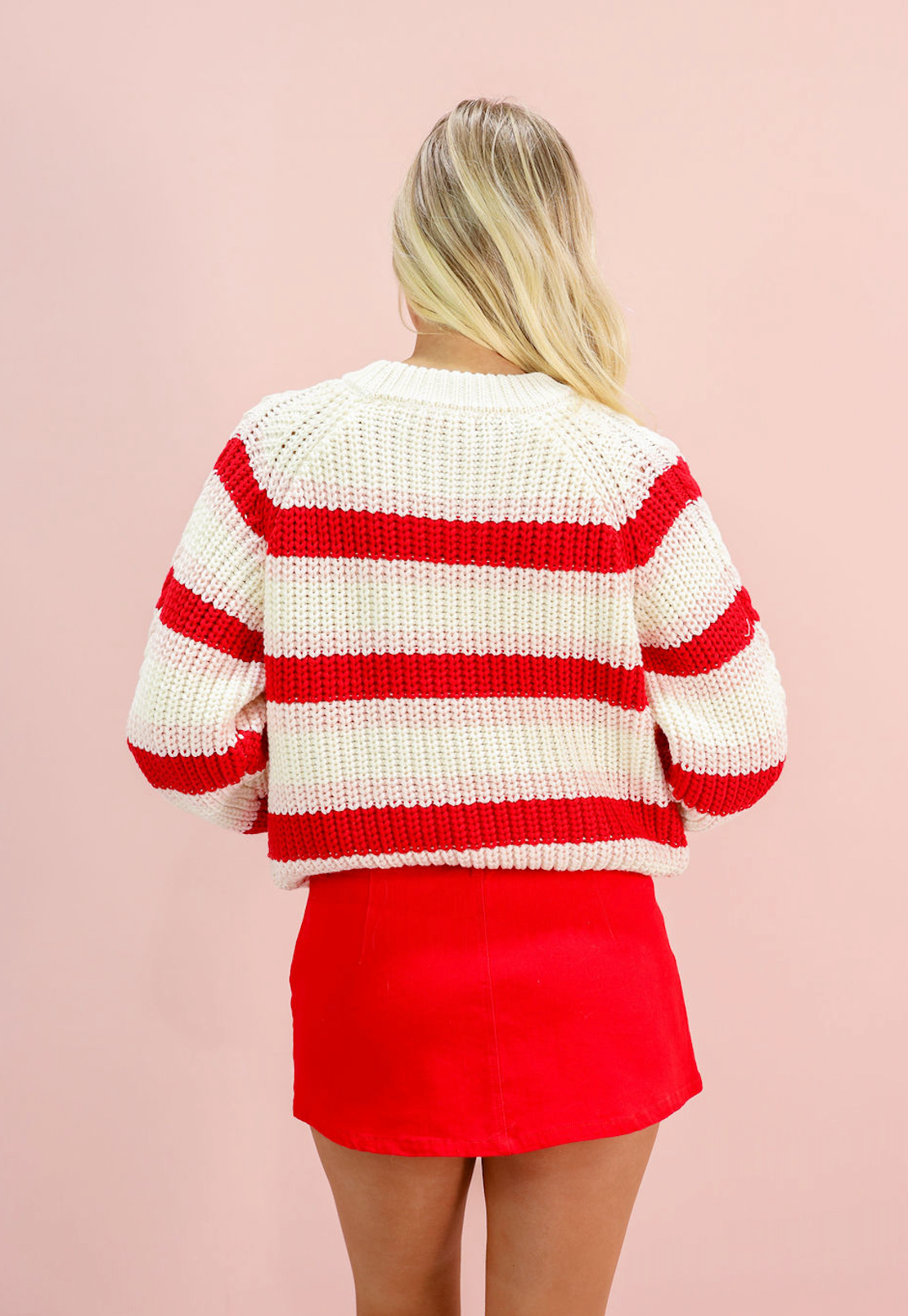 Myla Striped Cable Knit Sweater - Clothe Boutique