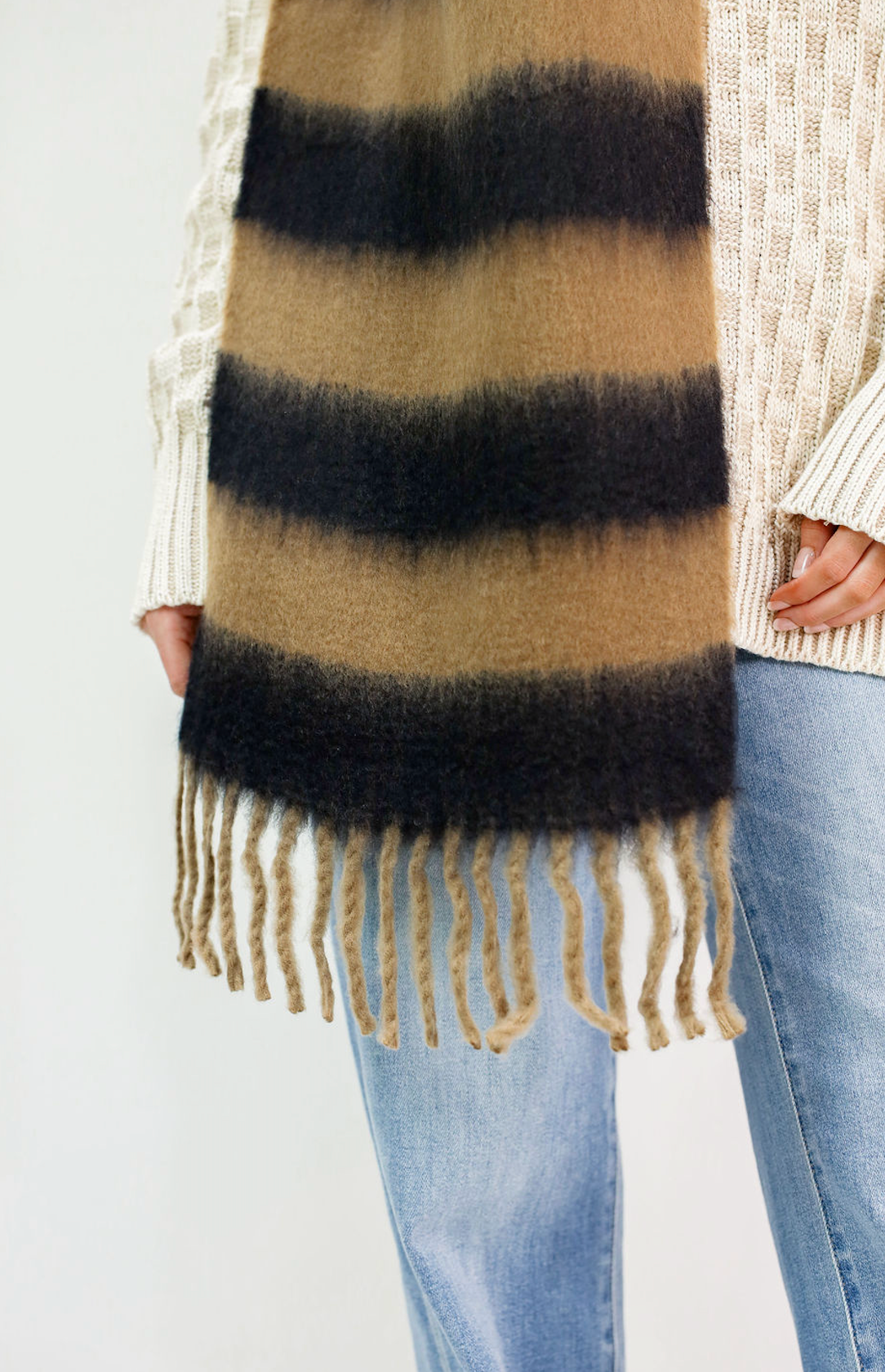 Black/Brown Stripe Scarf