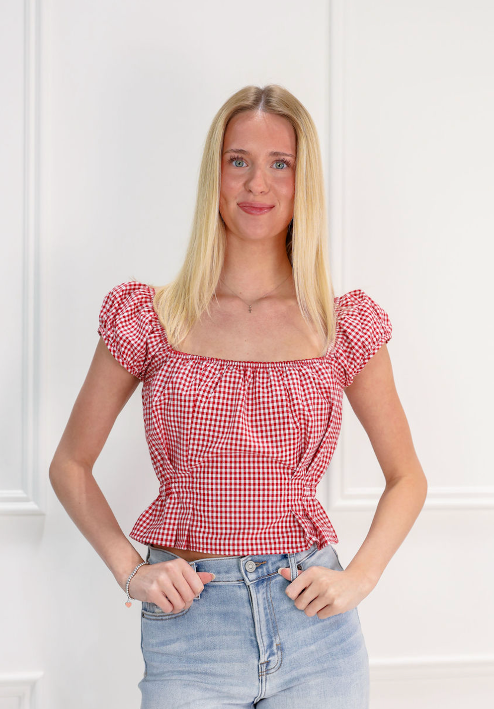 Melody Red Gingham Top – Clothe Boutique