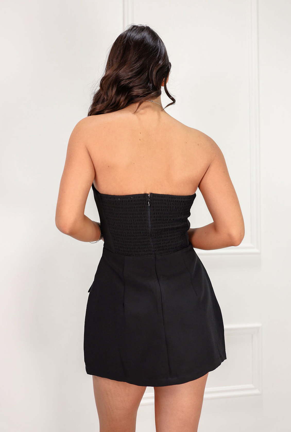 Front Pocket Strapless Dress Black - Clothe Boutique