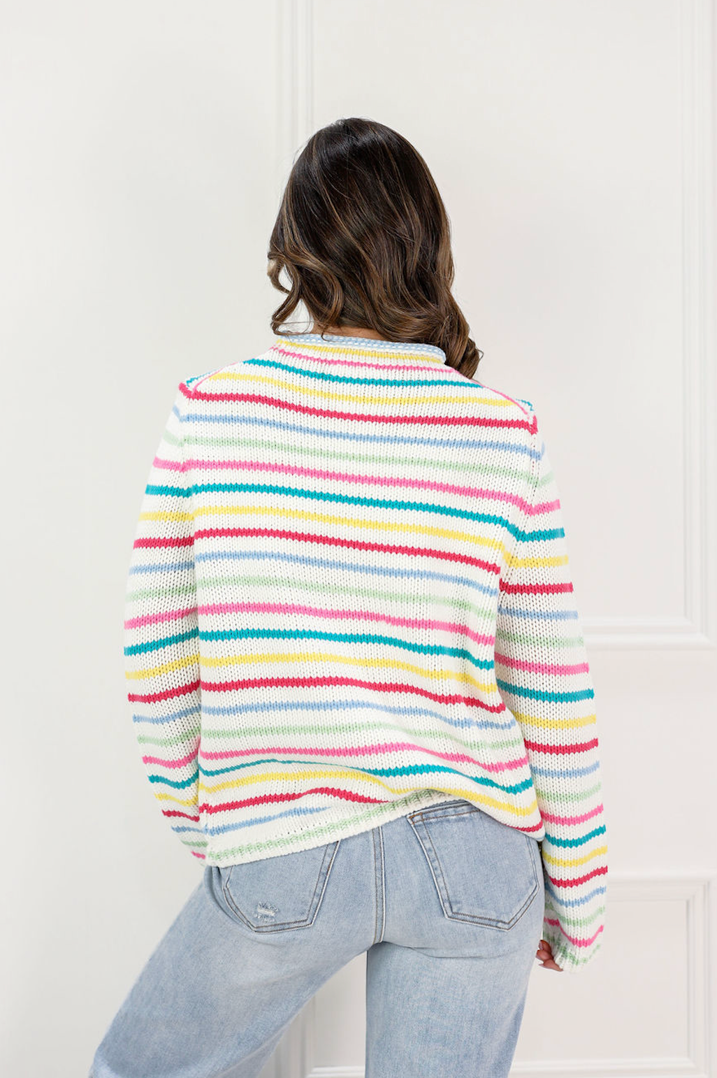 Everyday Cozy Stripe Knit Sweater Multi - Clothe Boutique