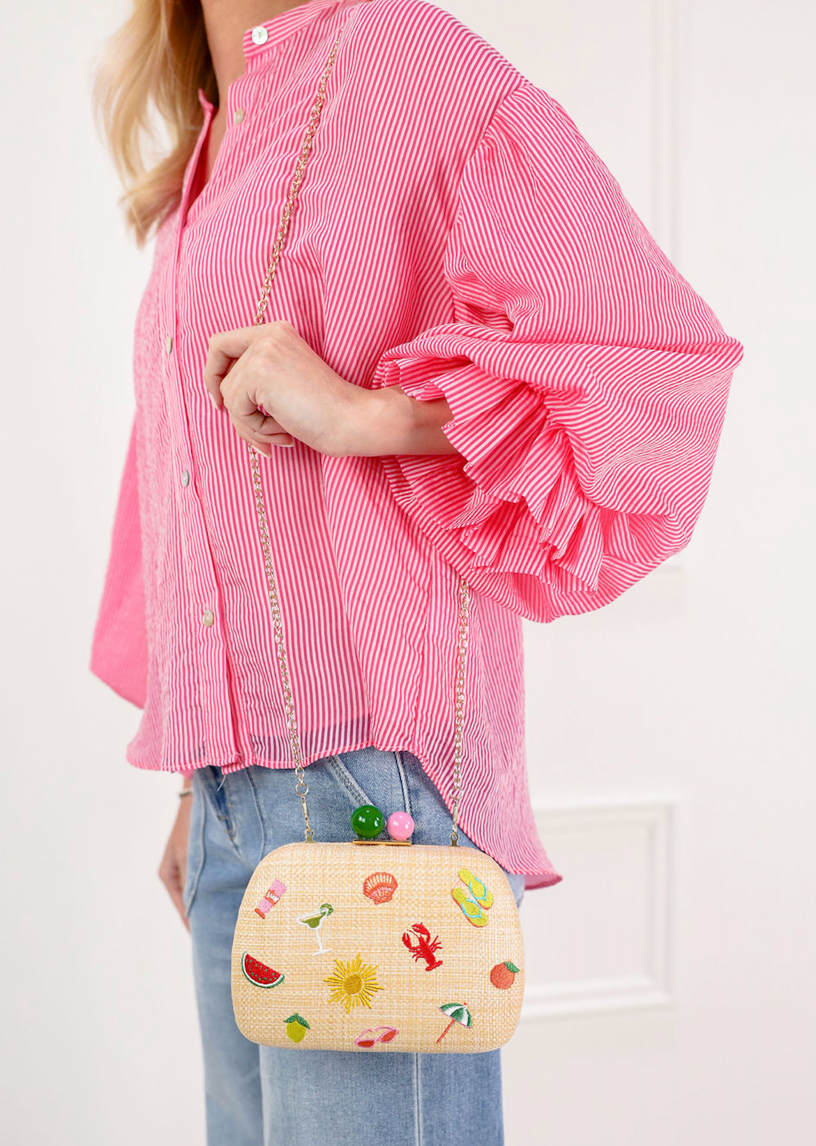 Embroidered Beach Clutch - Clothe Boutique