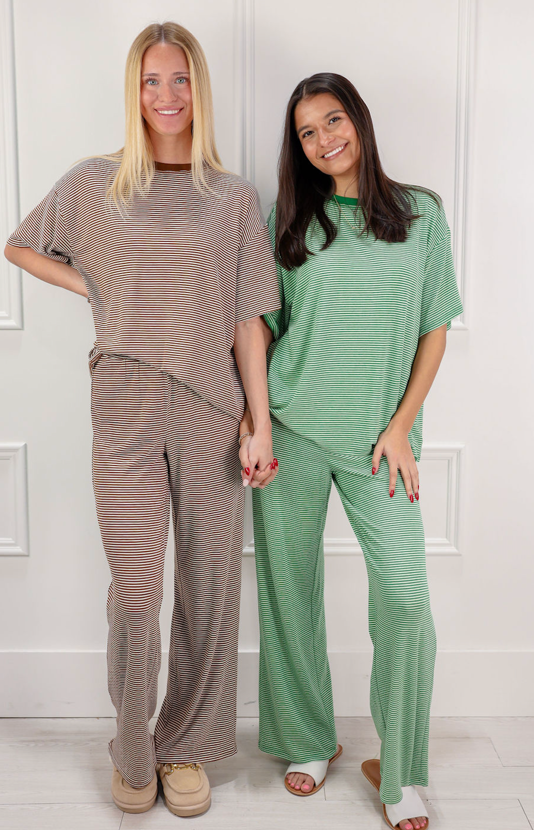 Striped Oversize T-Shirt Green - Clothe Boutique