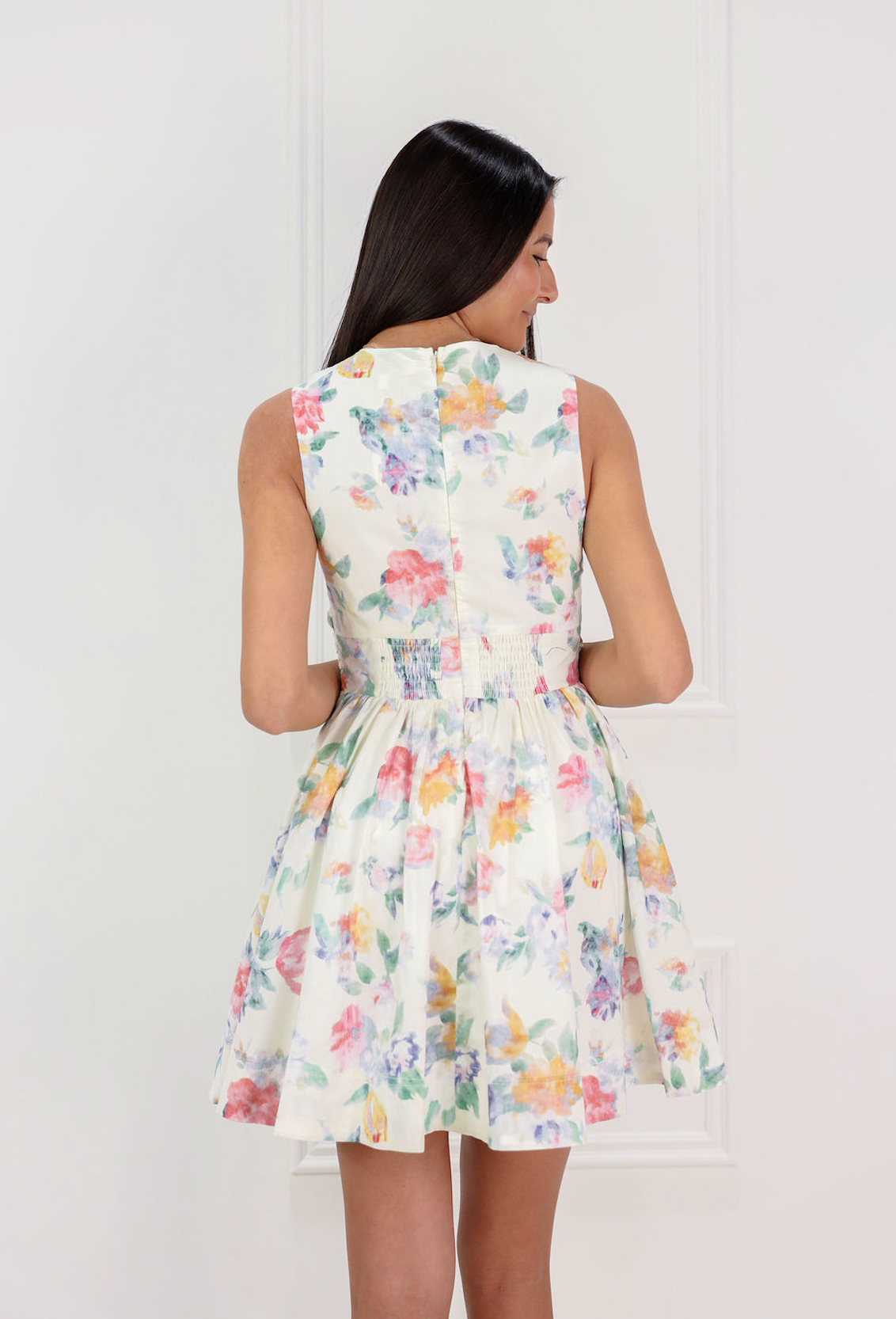 Colorful Flowers Bow Dress - Clothe Boutique