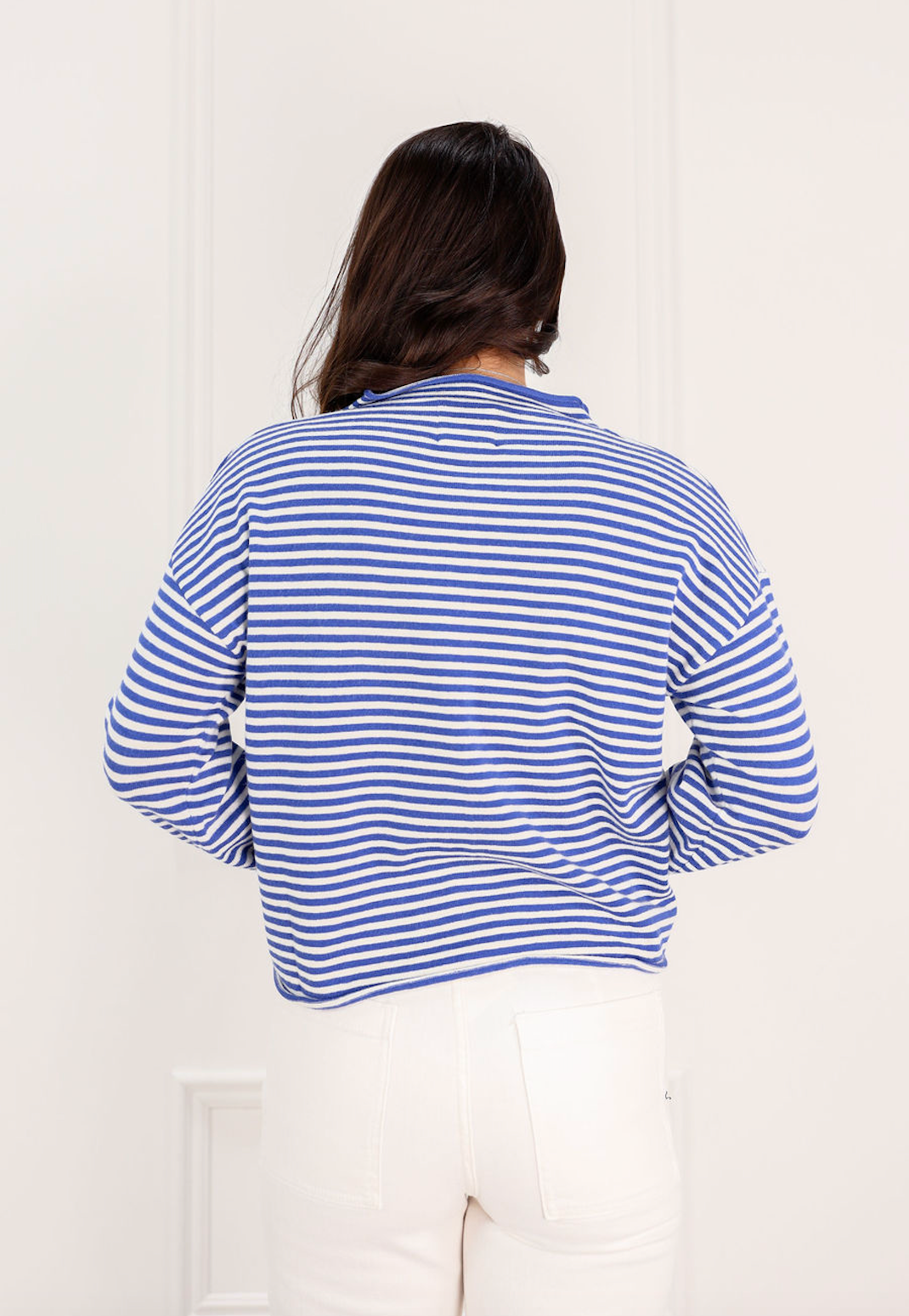 Elisa Stripe Cardigan Blue