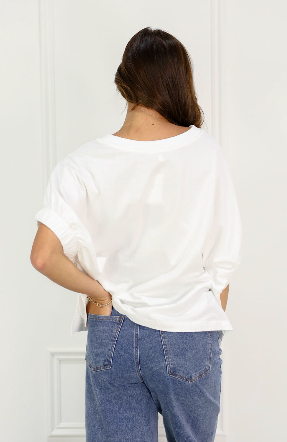 Oversized Cuff Top White