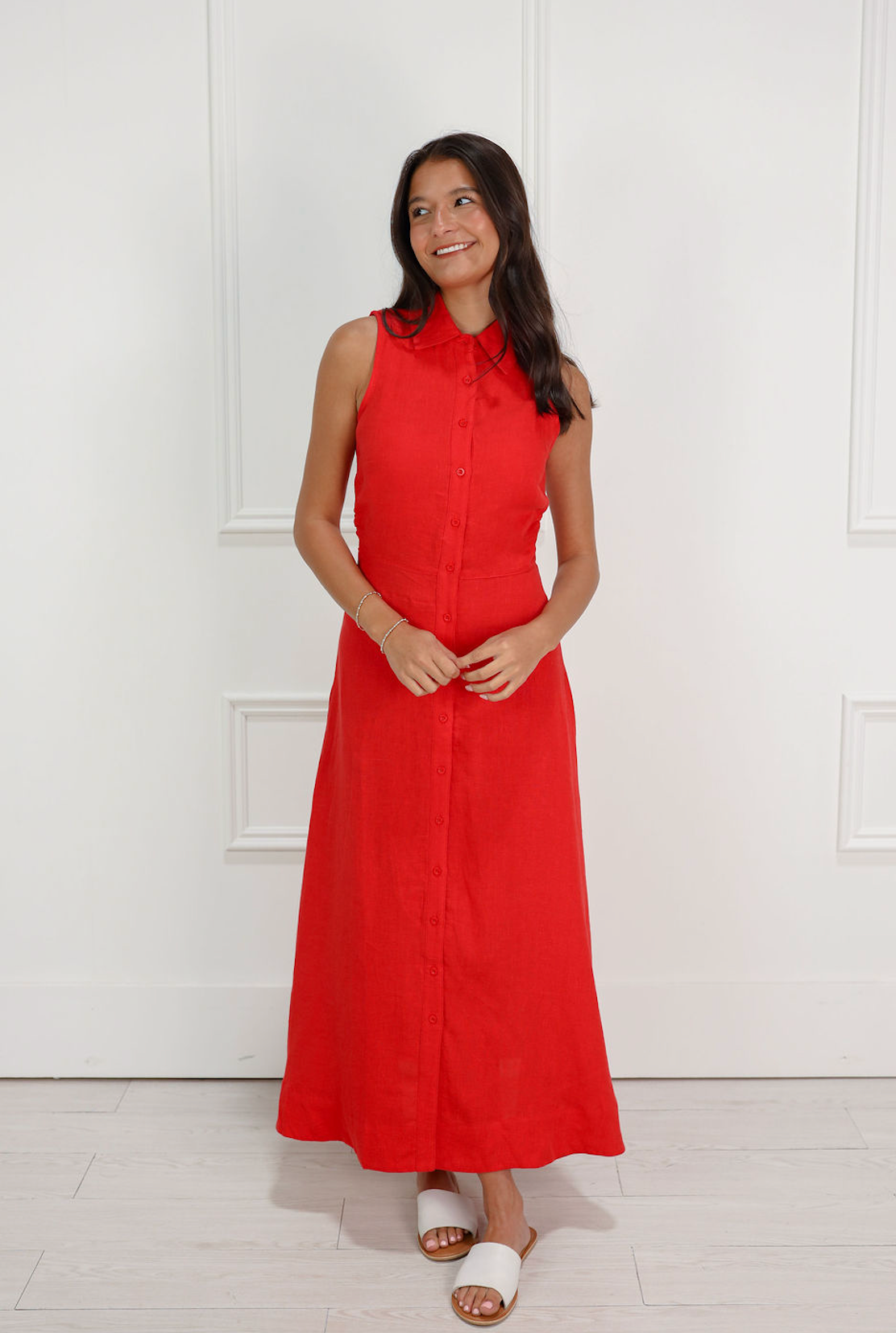 open lace back dress Red Collared Tiered Dress – PinkBlush
