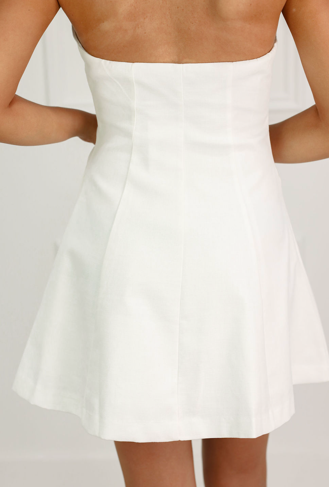 White Halter Dress w/ Buttons