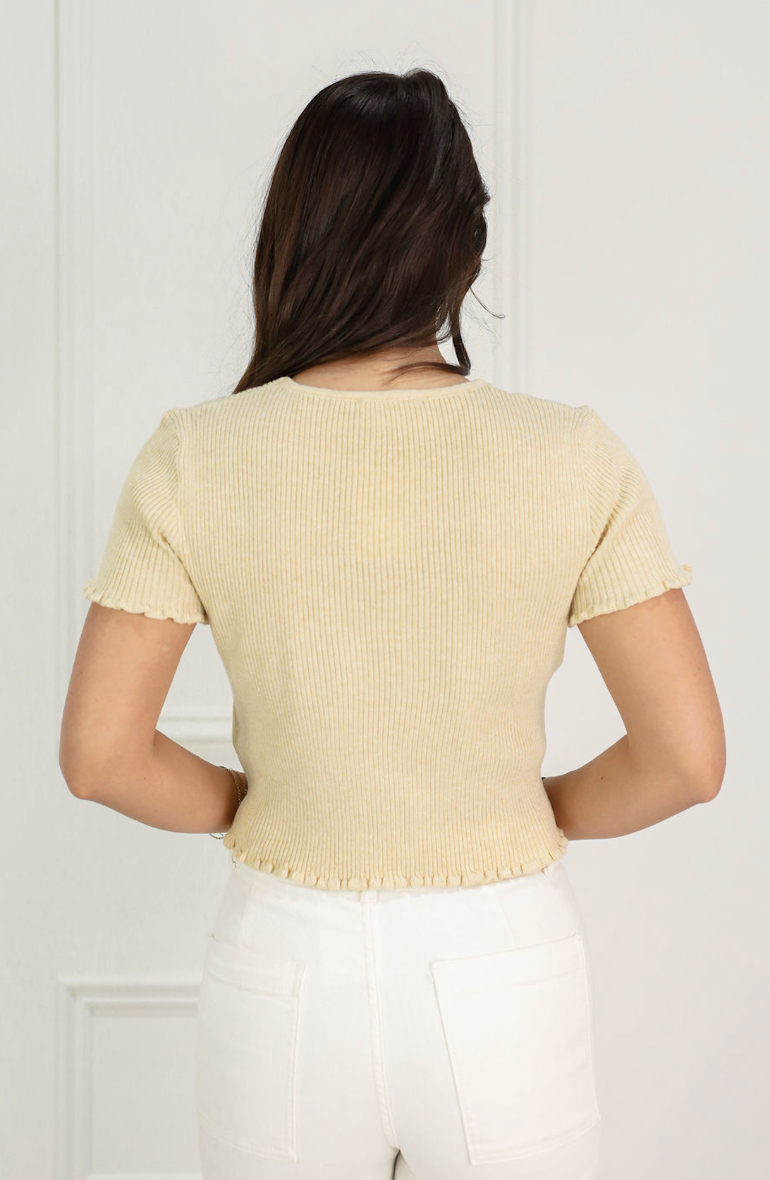 Essential Ribbed Top Yellow