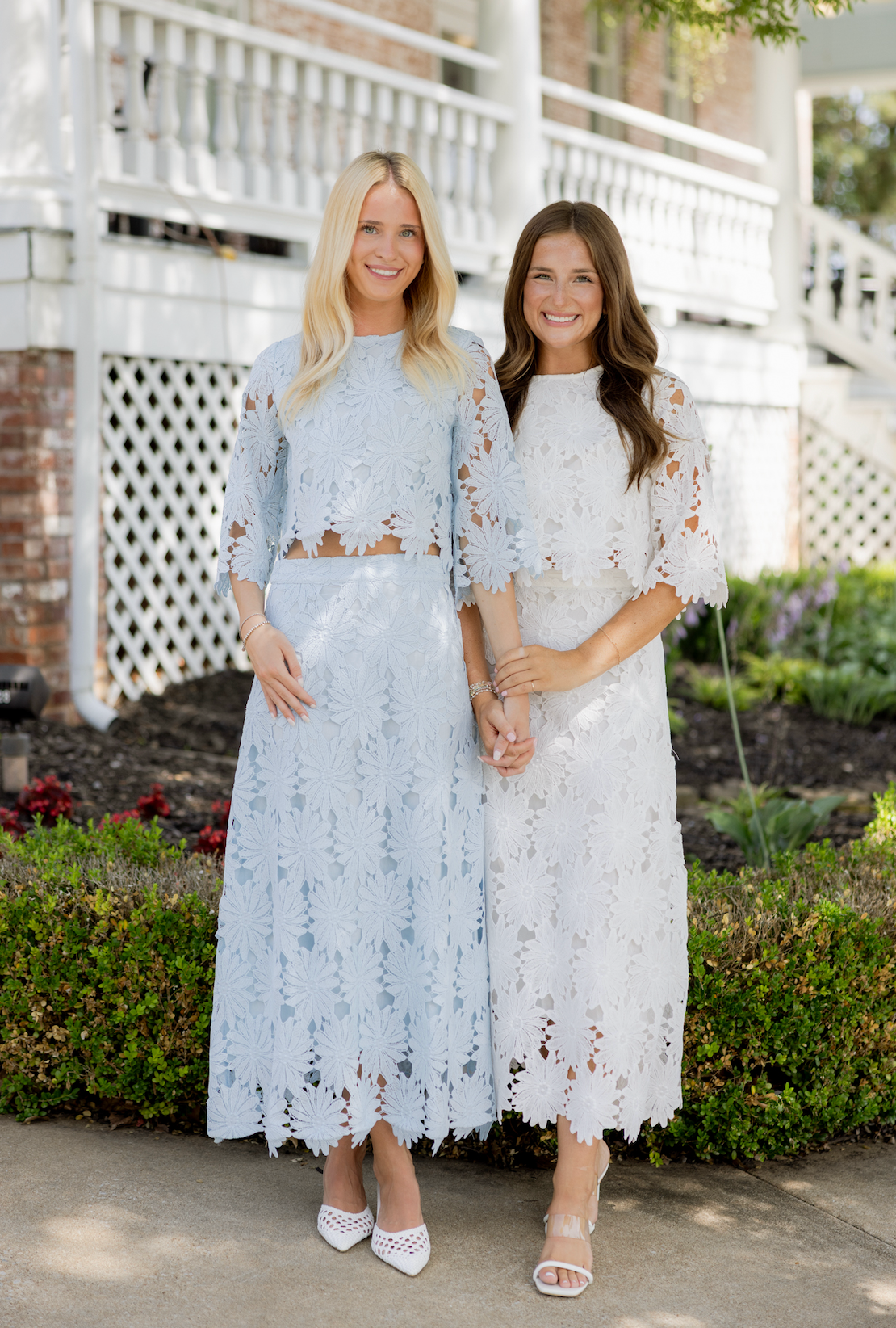 Floral Lace Top & Skirt Set of 2 Blue