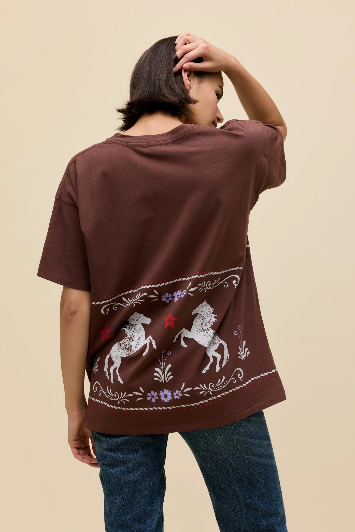 Floral Horse Pattern T-Shirt