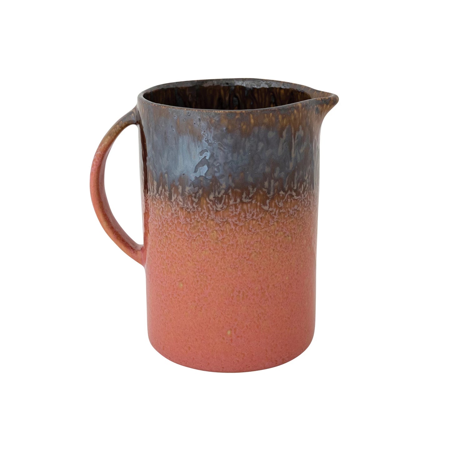 Glaze Stoneware Pitcher Brown/Pink