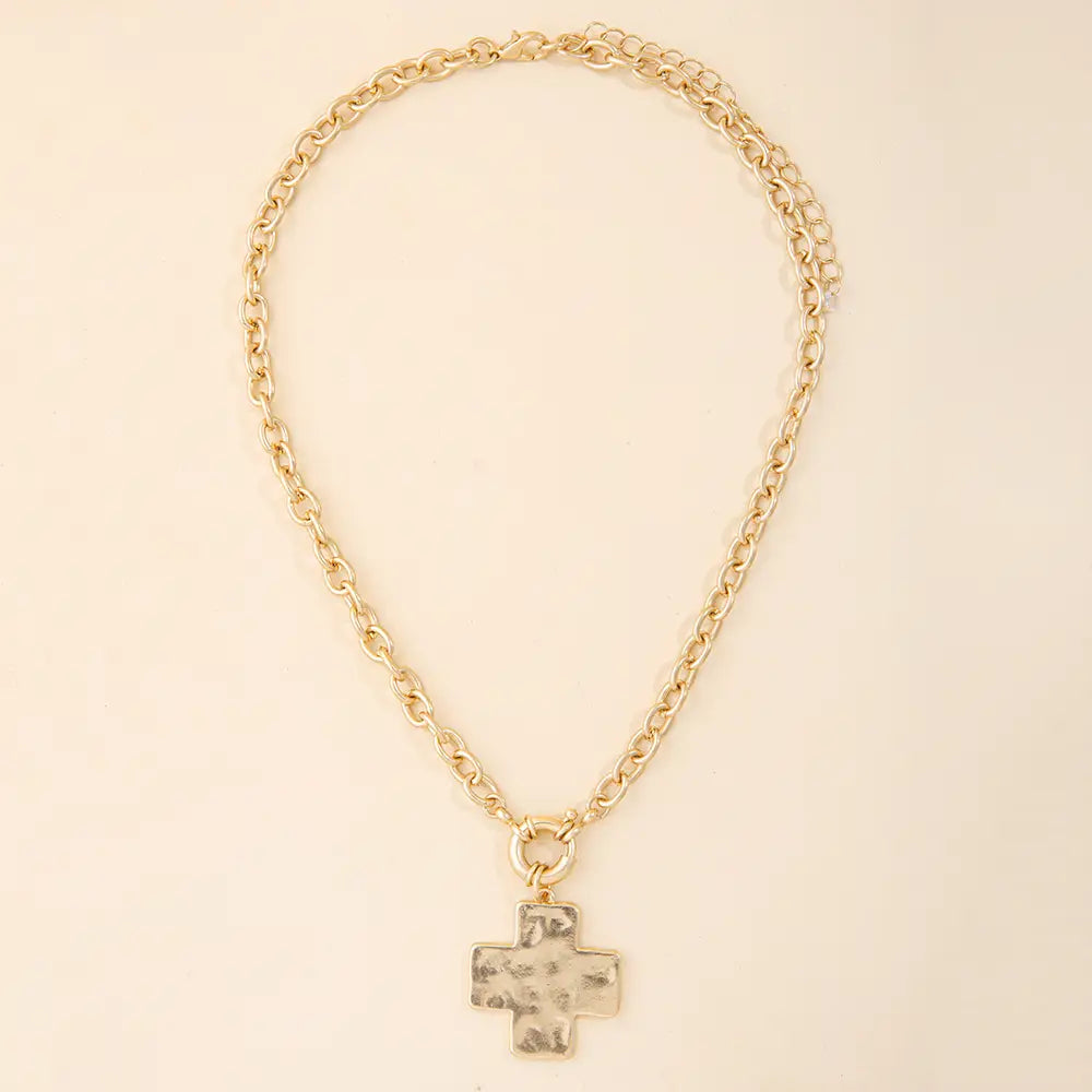 Hammered Cross Pendant