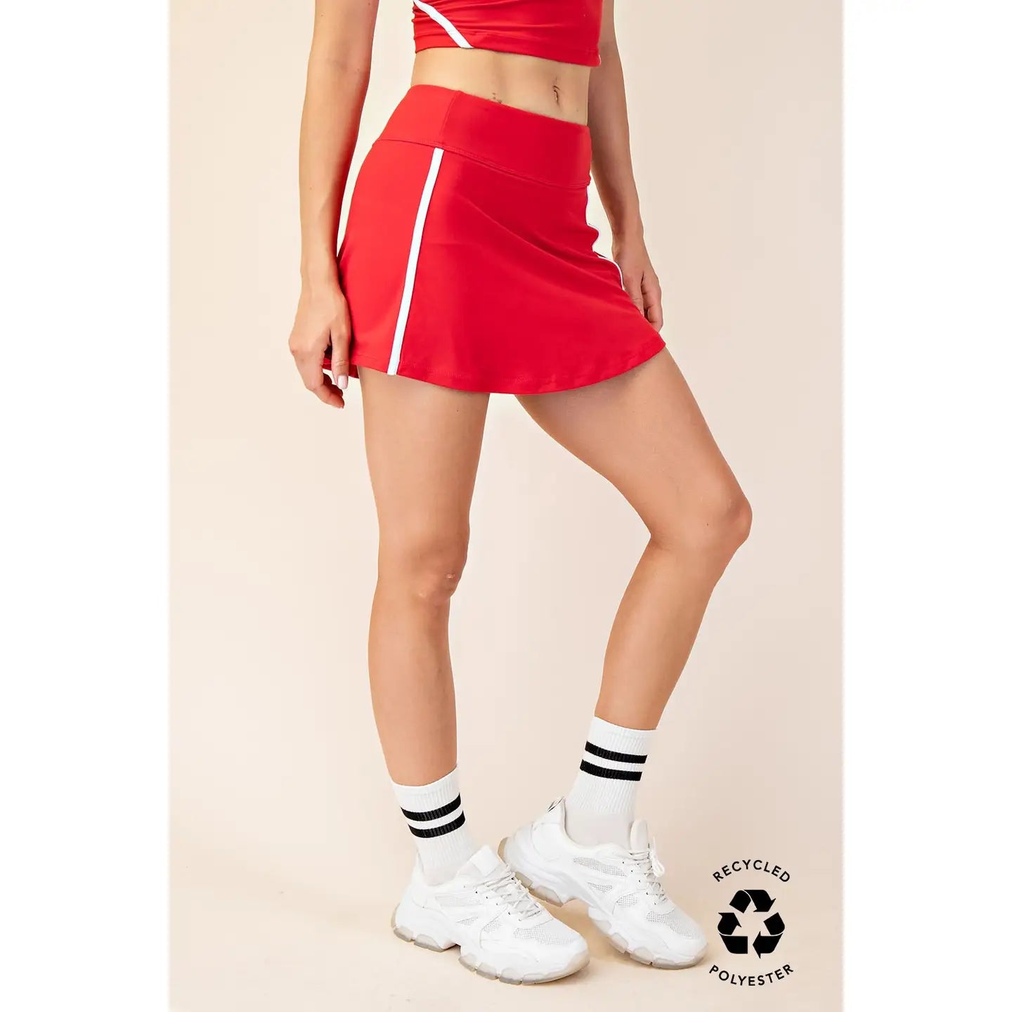 Red Piping Skort