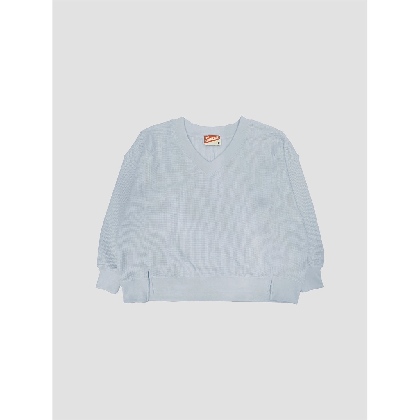 Oversized Waffle Knit Top Pale Blue - Clothe Boutique