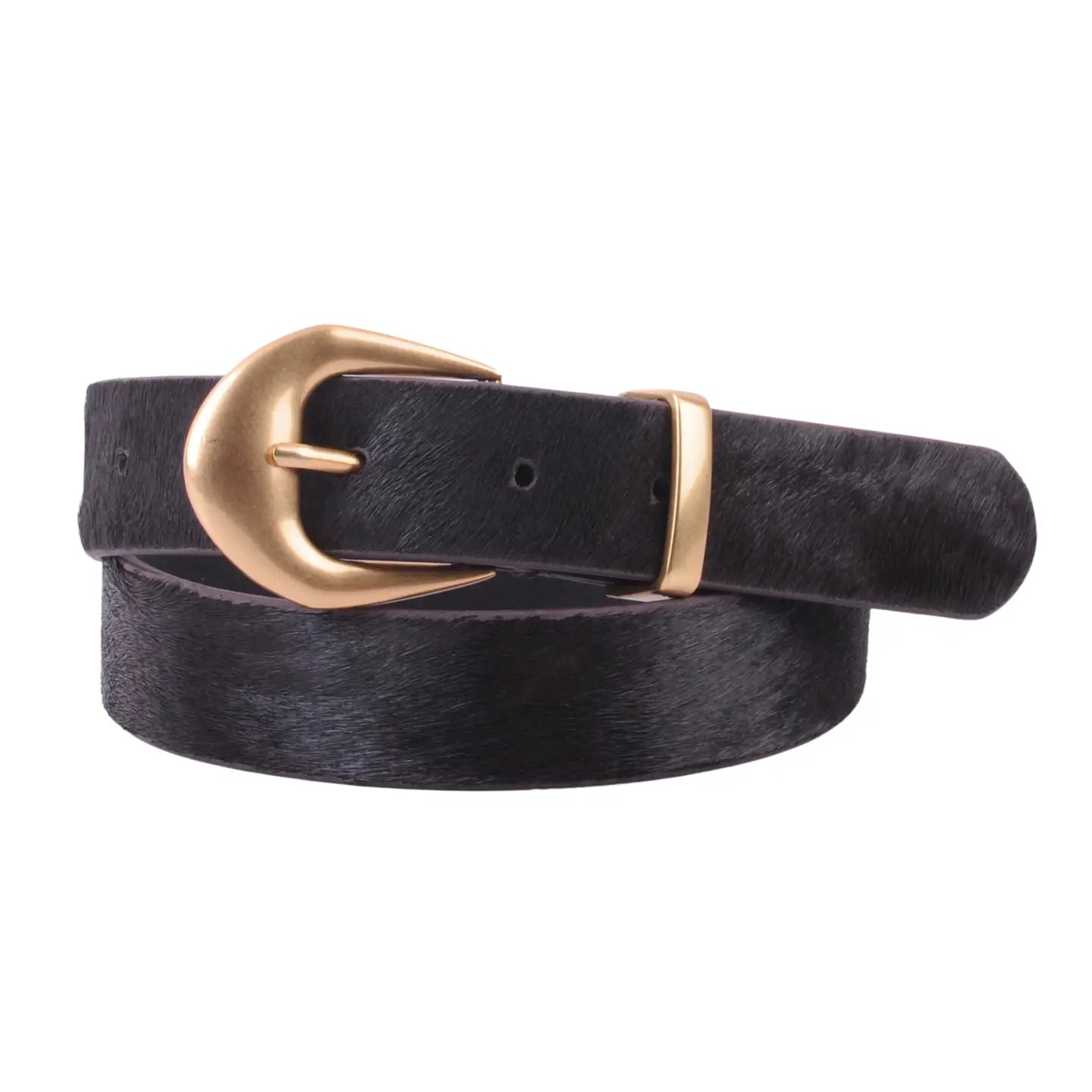 Calf Hair Belt Chocolate