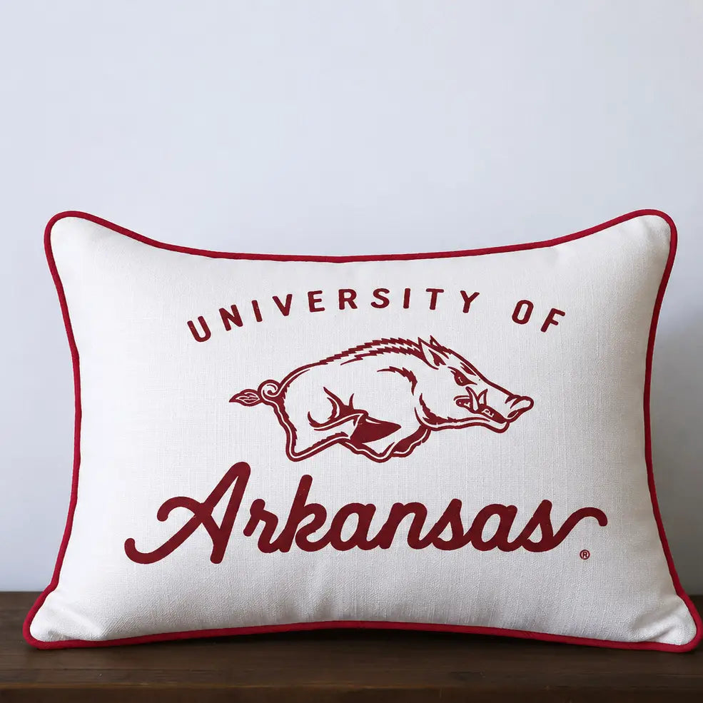 University Arkansas Vintage Pillow