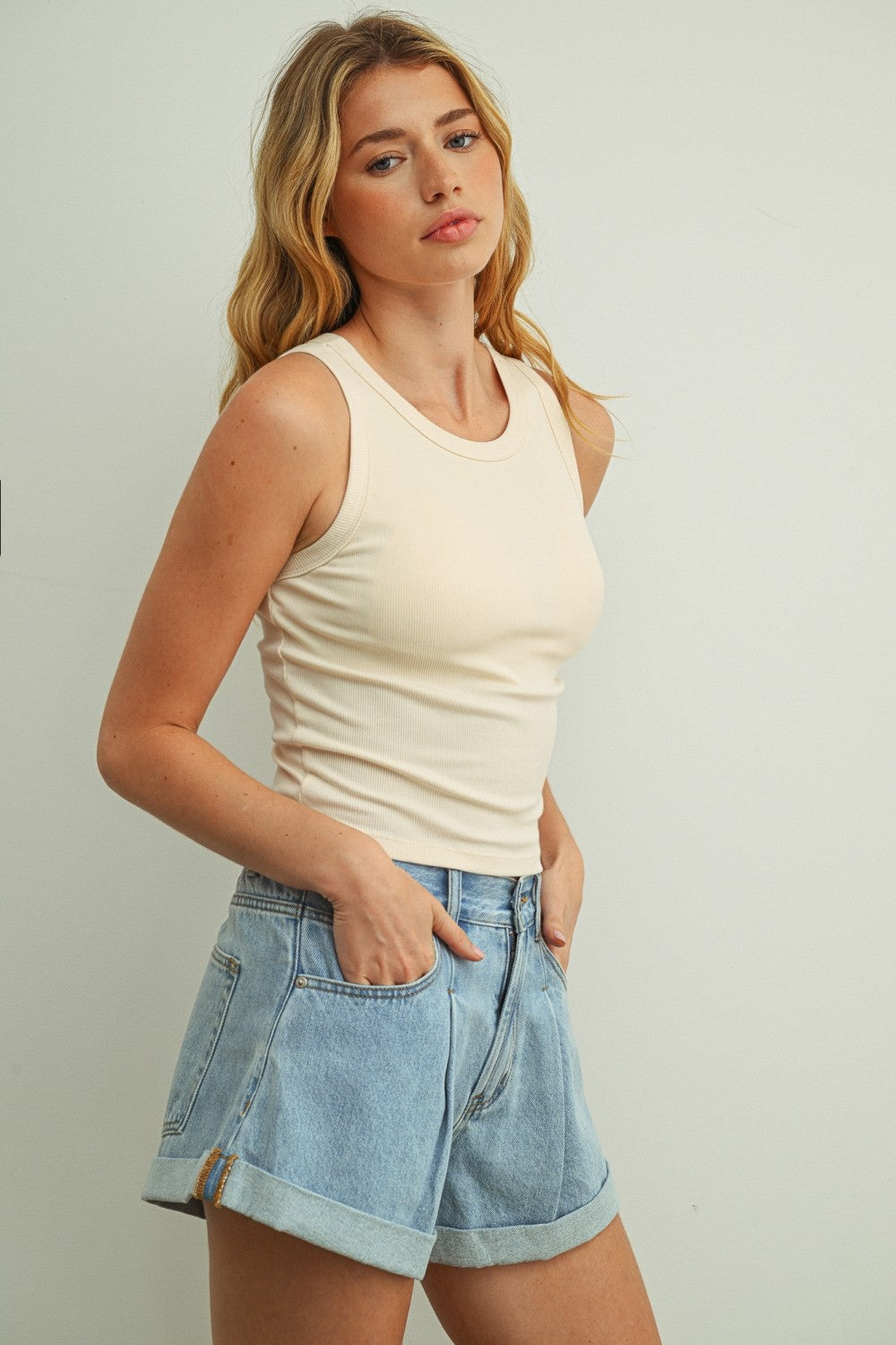 Padded Tank Cream