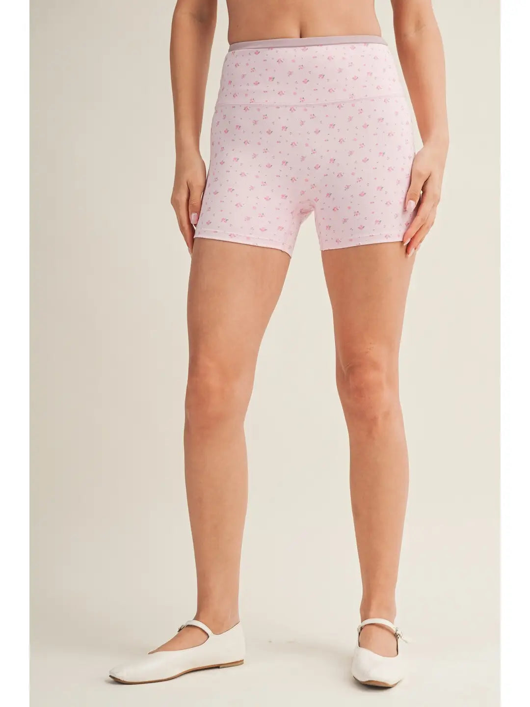 Ditsy Floral Biker Shorts Pink
