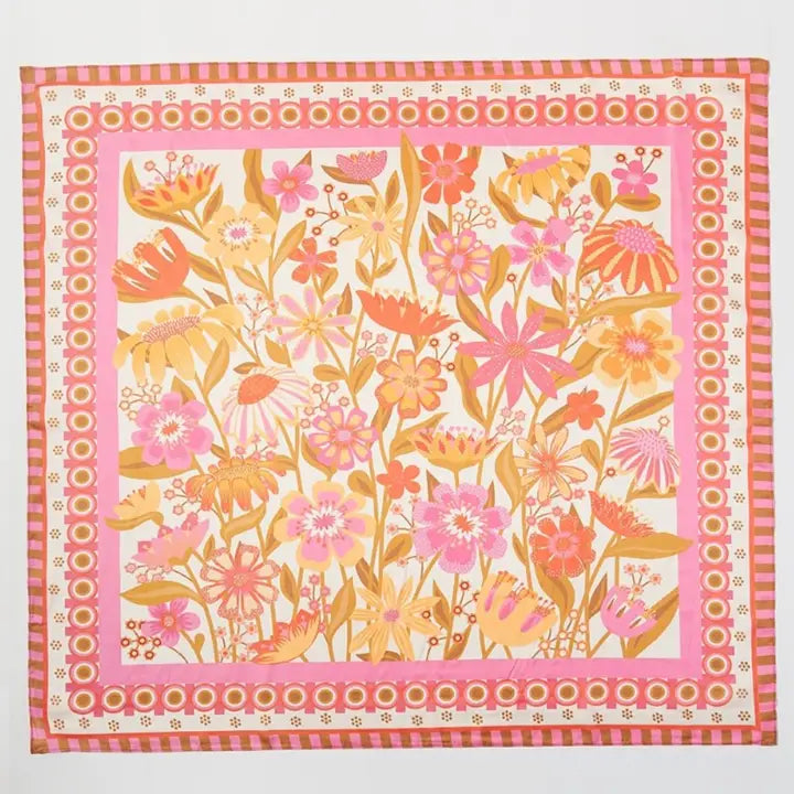 Flower Print Bandana Coral
