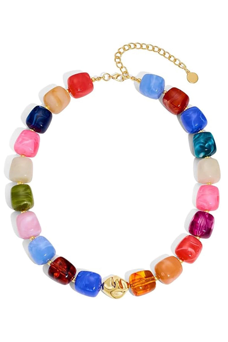 Chunky Beaded Necklace Multi