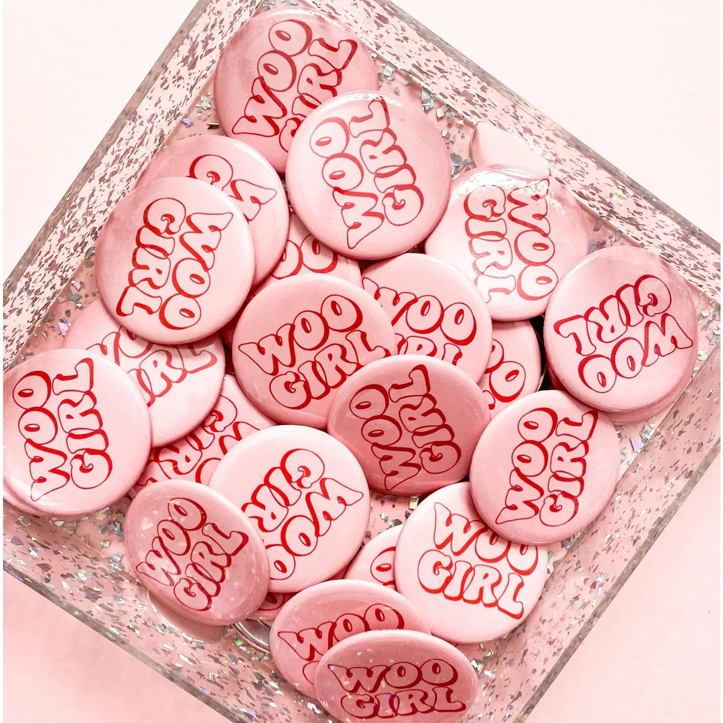 Woo Girl Pink Button