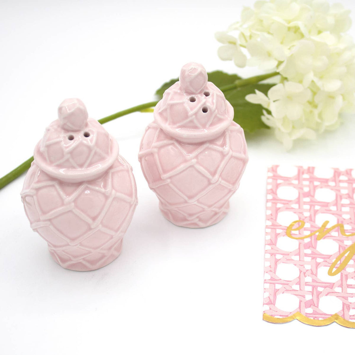 Pink Textured Salt & Pepper Jars