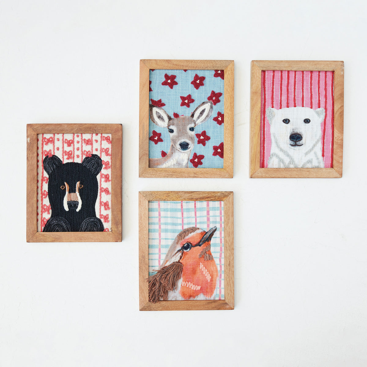 Holiday Animal Wood Framed Wall Decor