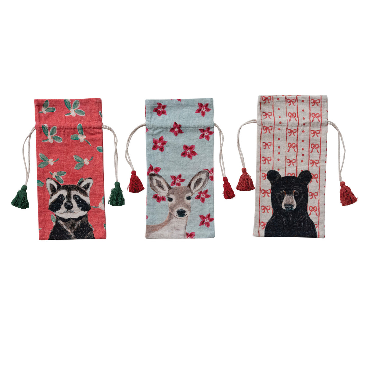 Holiday Animal Wine Bag