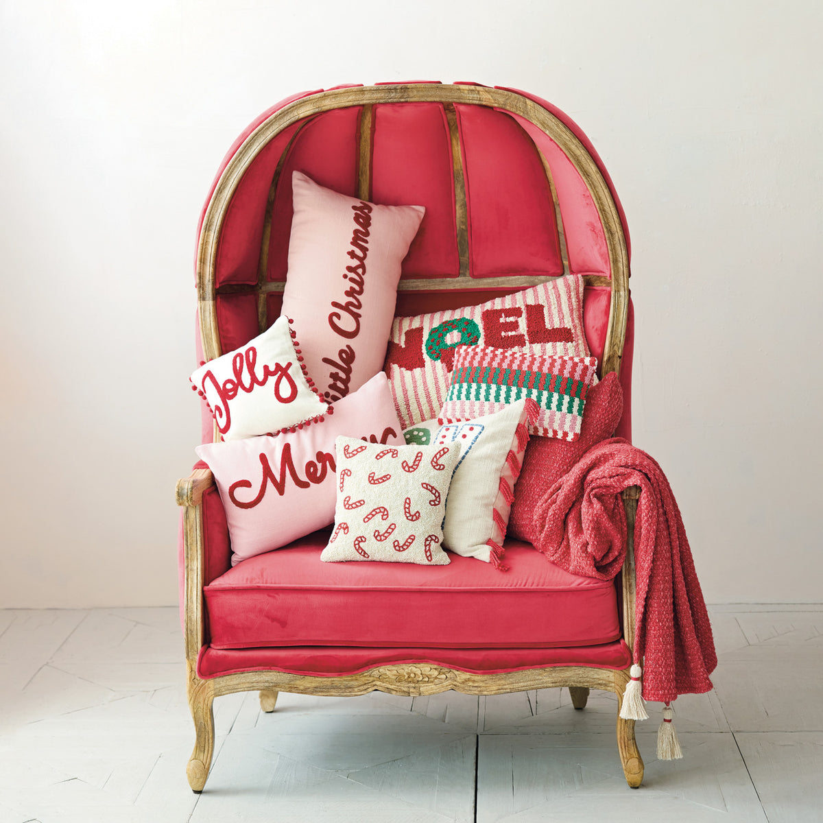 Merry Embroidered Pillow