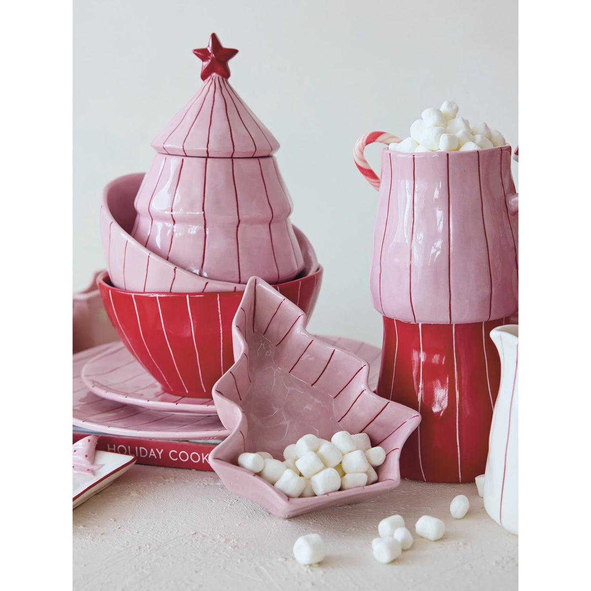 Pink Tree Stripe Dish