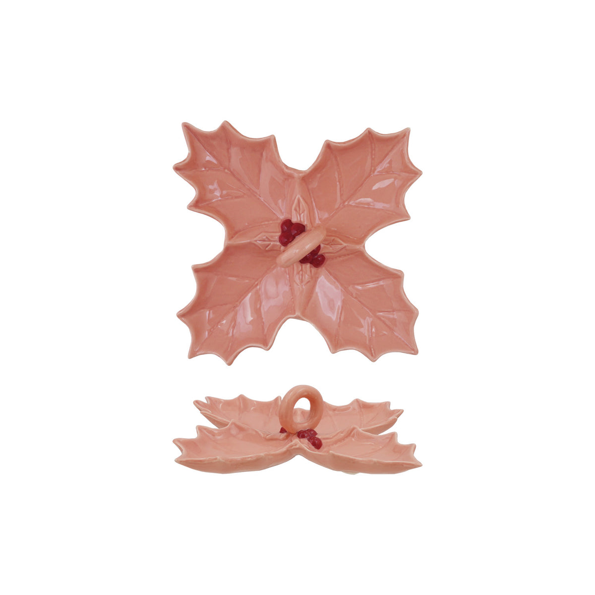 Pink Holly Shaped Dish