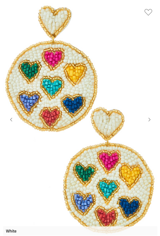 Hearts Seed Bead Earrings - Clothe Boutique