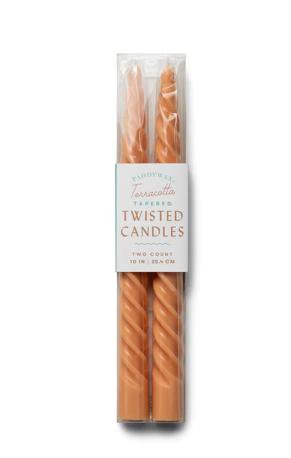 Terracotta Twisted Taper Candles - Clothe Boutique