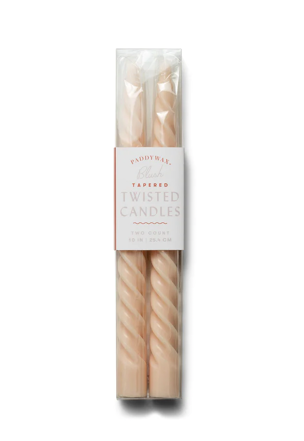 Blush Twisted Taper Candles - Clothe Boutique