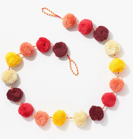 Pink & Yellow Pom Pom Garland - Clothe Boutique