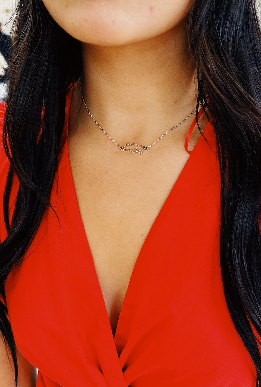 Dainty Hog Necklace Silver - Clothe Boutique