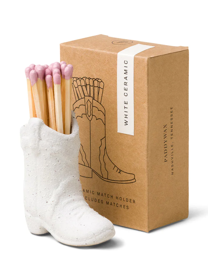 Cowboy Boot Match Holder White