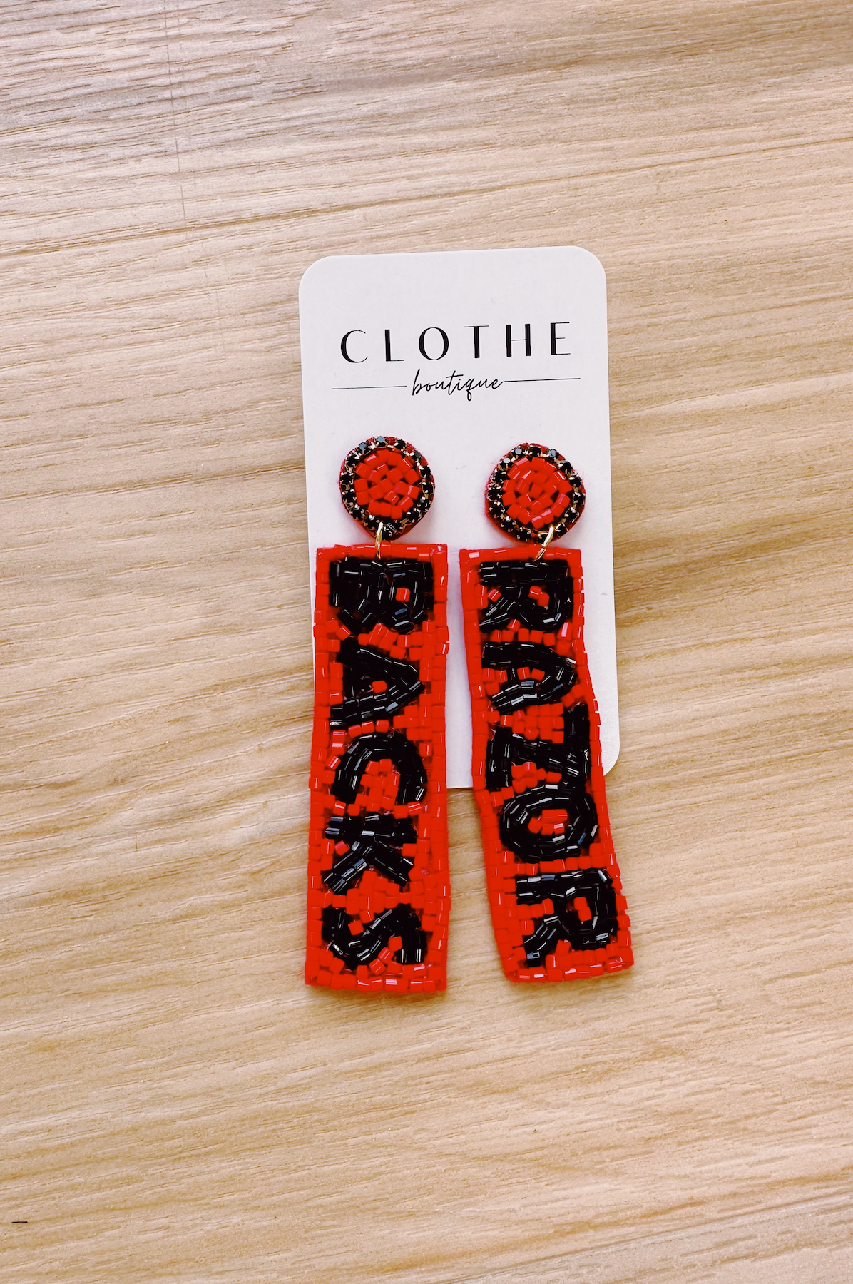 Razorbacks Beaded Earrings