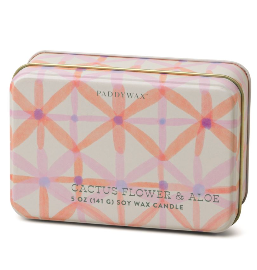Printed Tin Candle - Cactus Flower + Aloe - Clothe Boutique